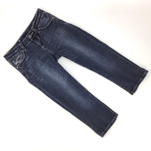 L.A. idol Cropped Dark Blue Wash Jeans, 29 - Picture 1 of 16